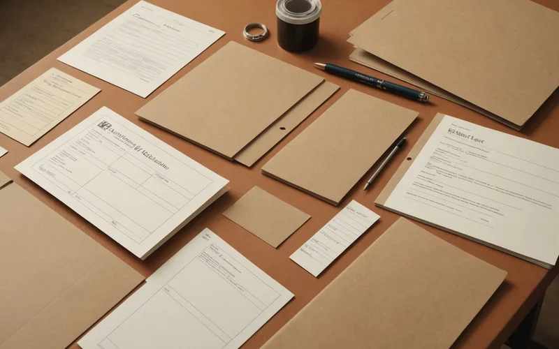 Designer filing material samples and specification sheets during project closeout